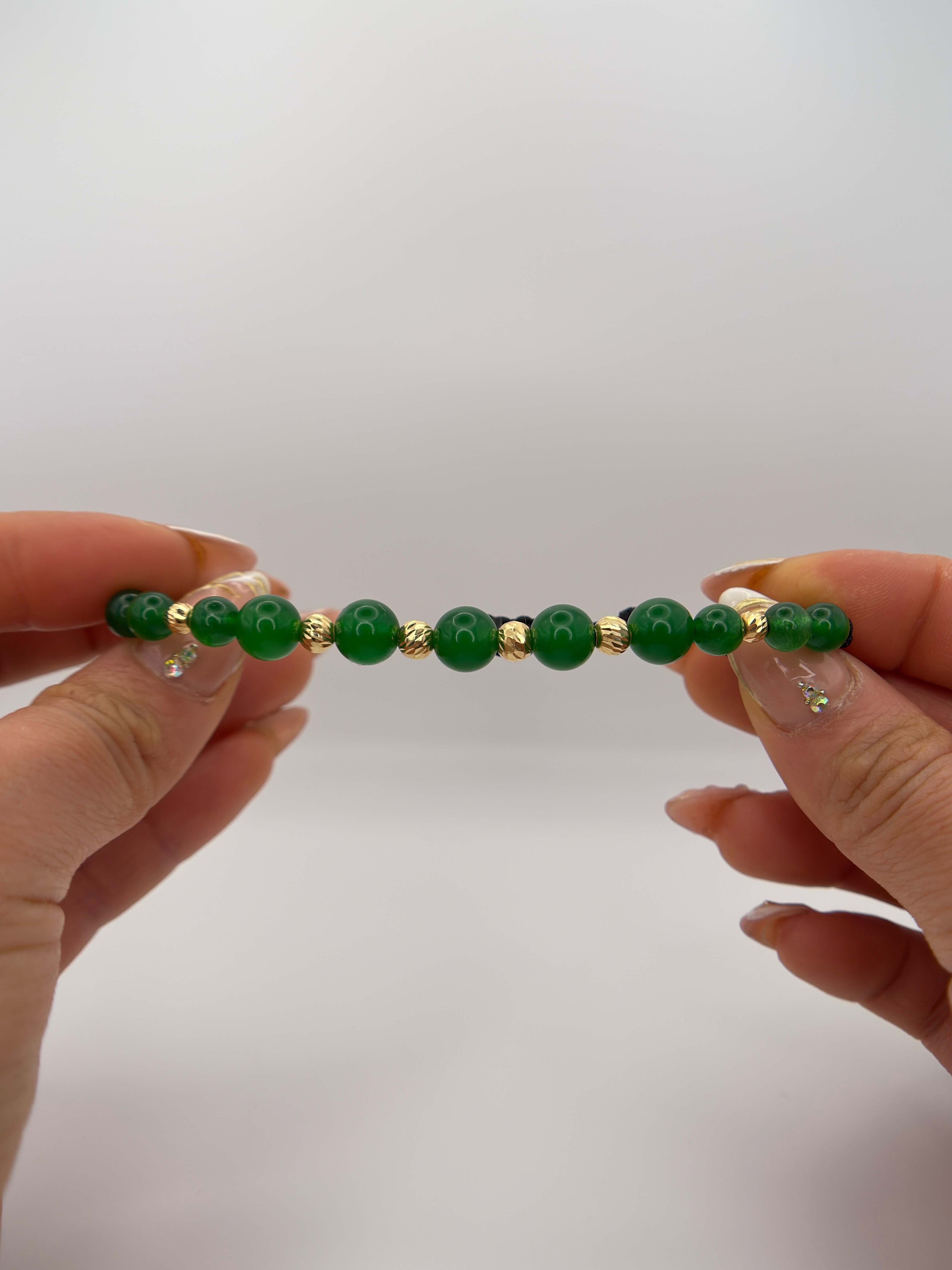 Jade Wealth Bracelet – 18K Gold Handmade Luxury