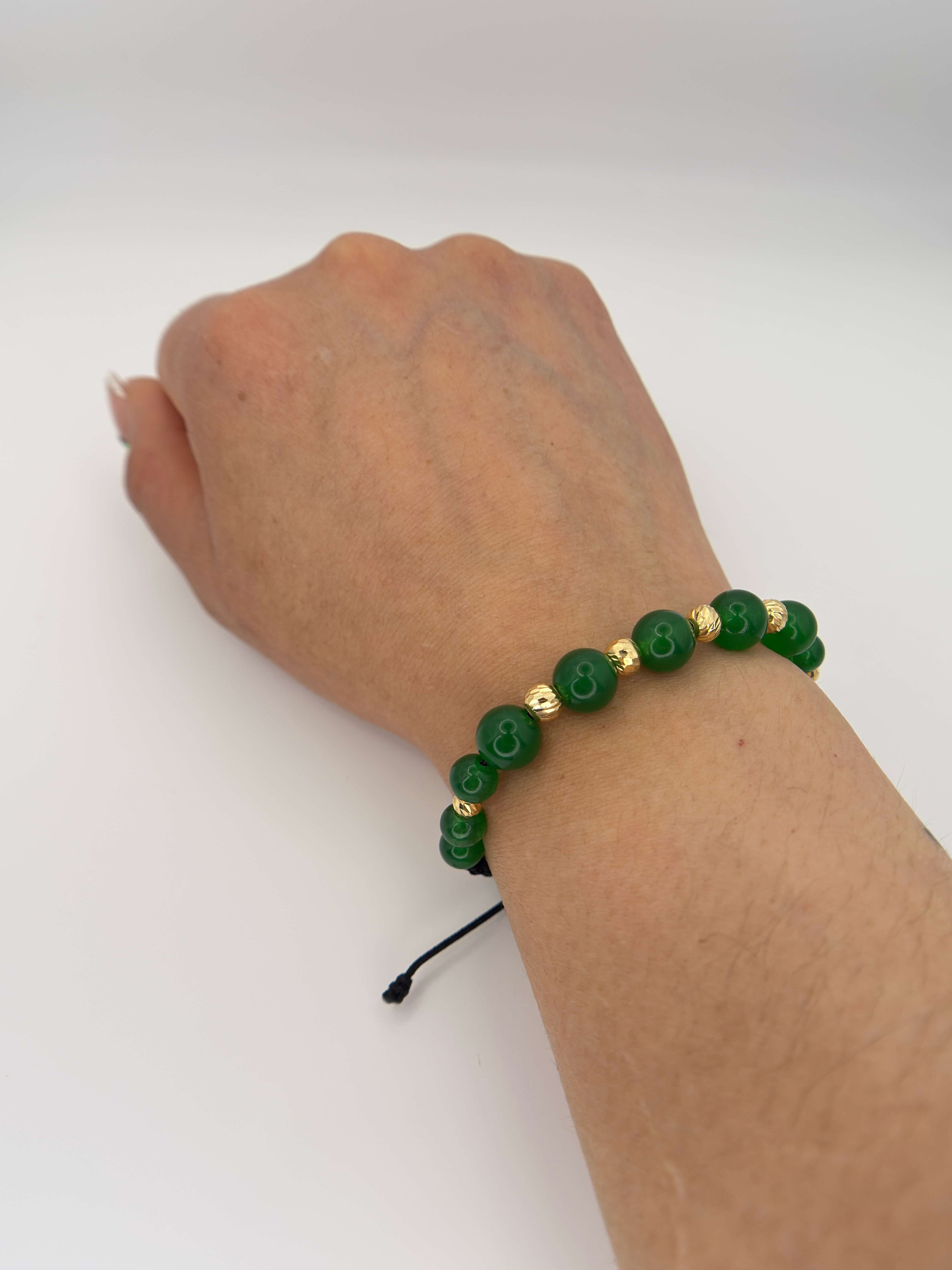 Jade Wealth Bracelet – 18K Gold Handmade Luxury